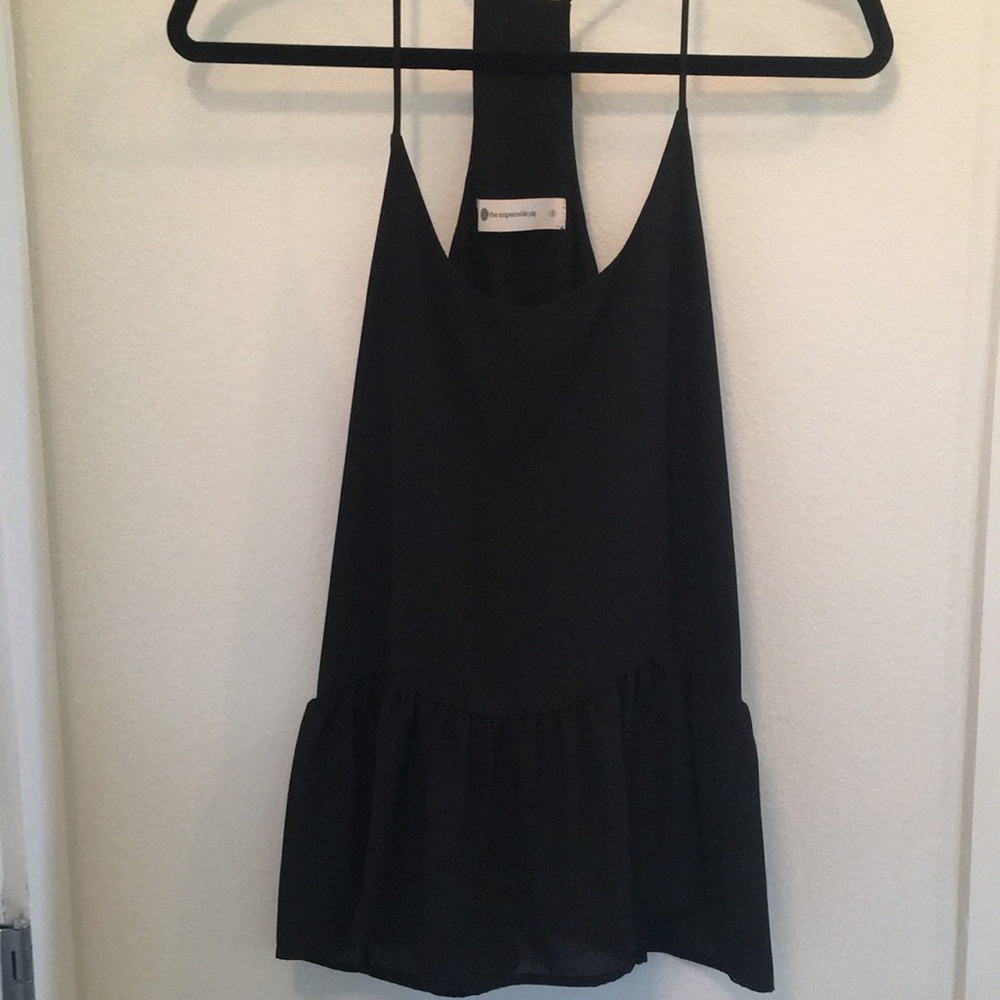 The Impeccable Pig Black peplum razorback tank